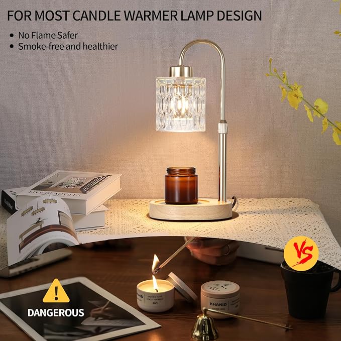 Gold Candle Warmer Lamp with Dimmer and Timer, Home Decor Lamp - Image 4