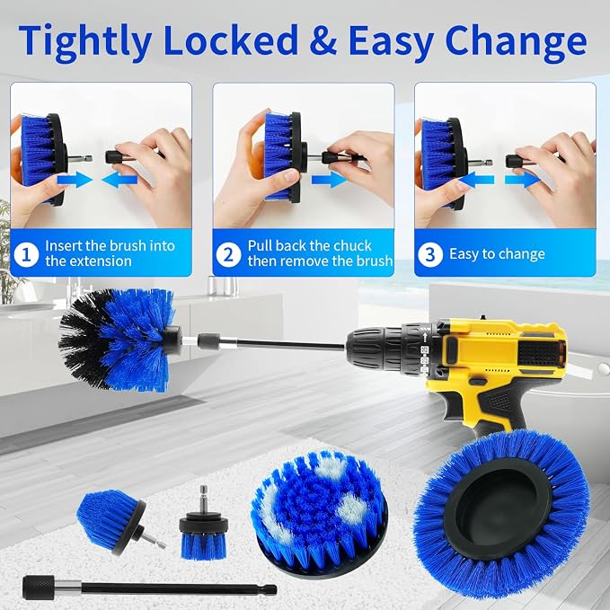 10 Pack Drill Brush Attachment Set, Drill Scrubber Brush Kit, Drill Cleaning - Image 4