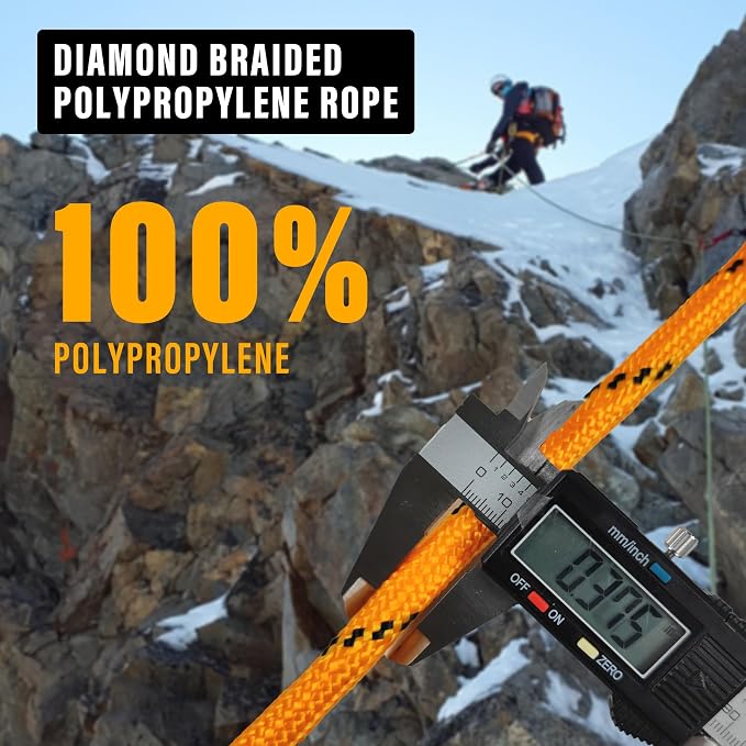 Diamond Braided Polypropylene Rope Nylon Rope Mix Thick Heavy Duty Ropes 3/8'' - Image 3