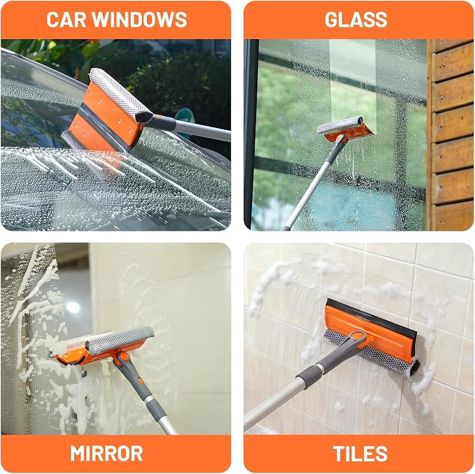 eazer Professional Window Squeegee, 2-in-1 Rotatable Squeegee - Image 6
