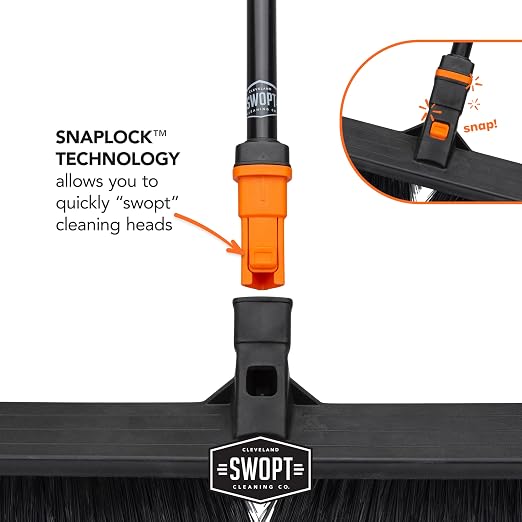 SWOPT Angled Broom Head + Push Broom Head + 17” Steel Dustpan – Multi-Surface - Image 9