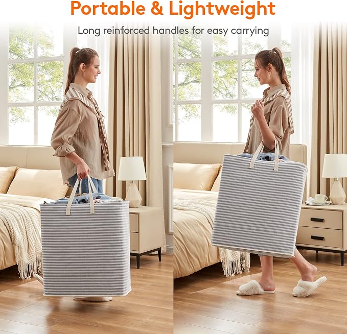 Lifewit 2 Pack Laundry Hamper Large Collapsible Laundry Baskets, Freestanding - Image 4