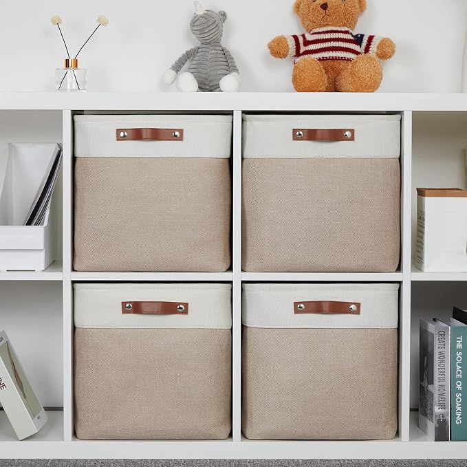 DULLEMELO Fabric Storage Cubes, 13 inch Cube Stroage Bins - Image 7