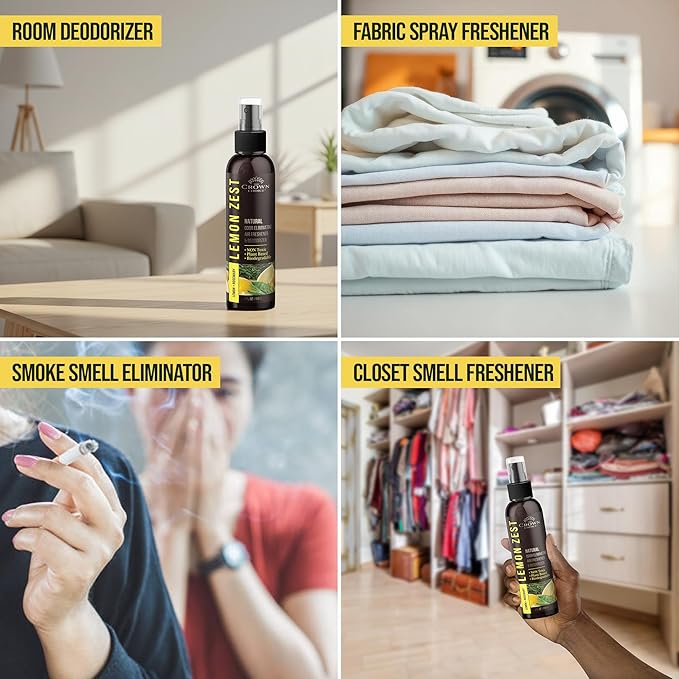 Non-Toxic Odor Eliminator, Natural Citrus Lemon Zest Air Freshener Spray - Image 5