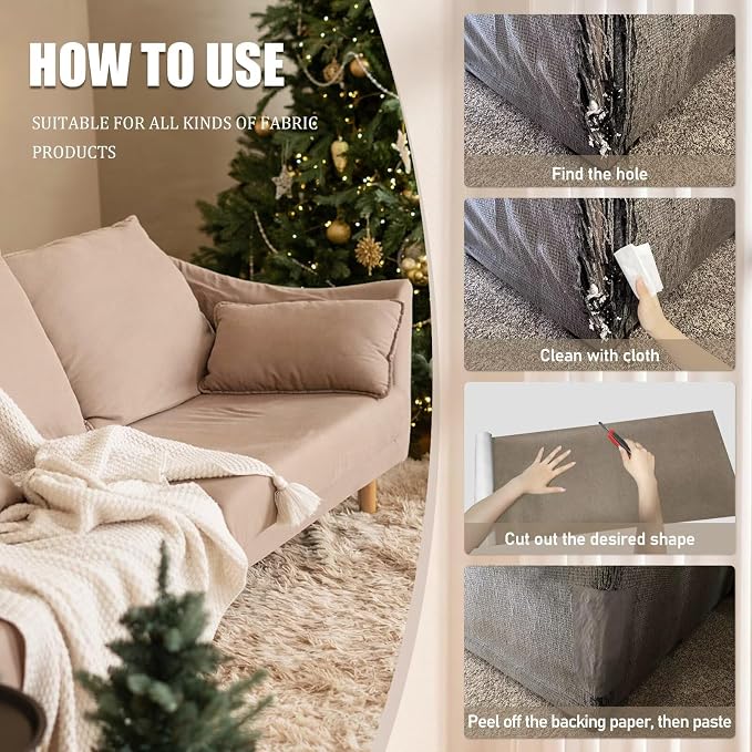 Azobur Couch Patches, Extra-Large Durable Fabric Tape, Waterproof, Self-Adhesive - Image 5