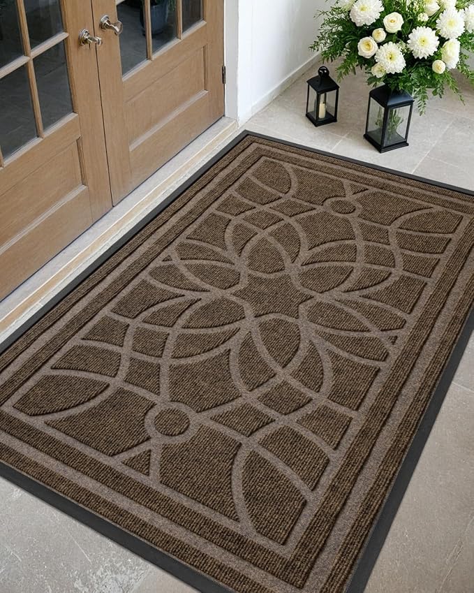 DEXI Front Door Mat Outside Entrance, Heavy Duty Non Slip Low Profile Doormat by DEXI