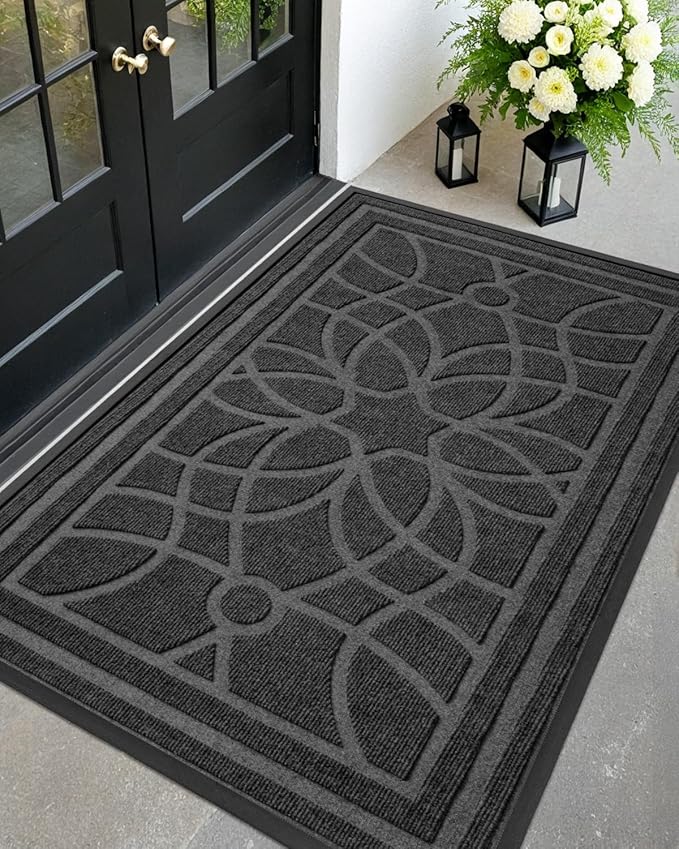 DEXI Front Door Mat Outside Entrance, Heavy Duty Non Slip Low Profile Doormat by DEXI