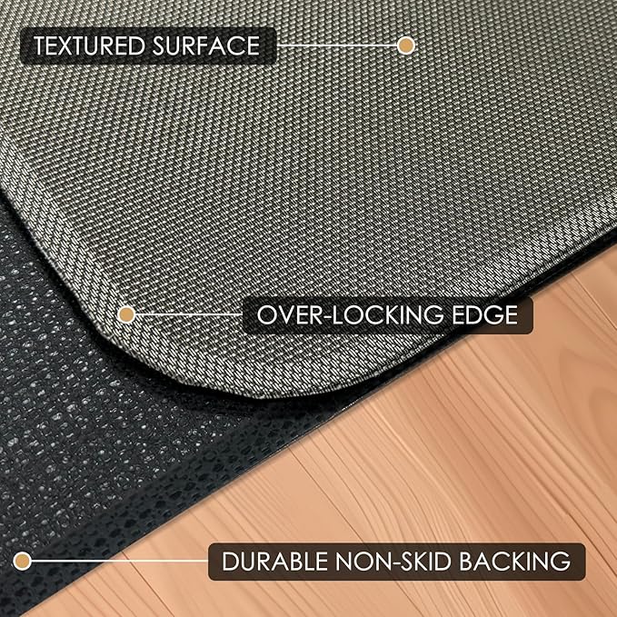 Kuyal Office Chair Mat for Hardwood Floor, Anti Slip, Non-Curve Computer Chair - Image 3