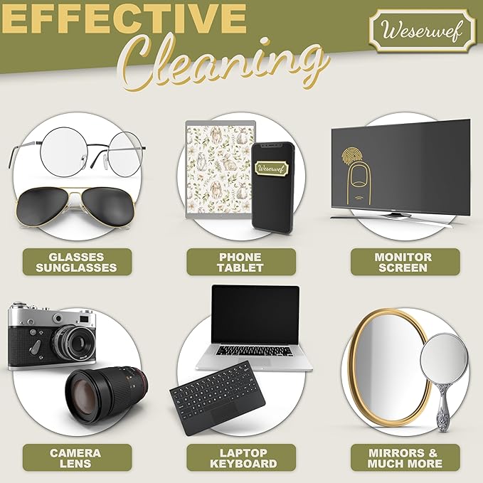 WESERWEF Design Microfiber Glasses Cleaning Cloth – Premium Cleaning Cloth - Image 4