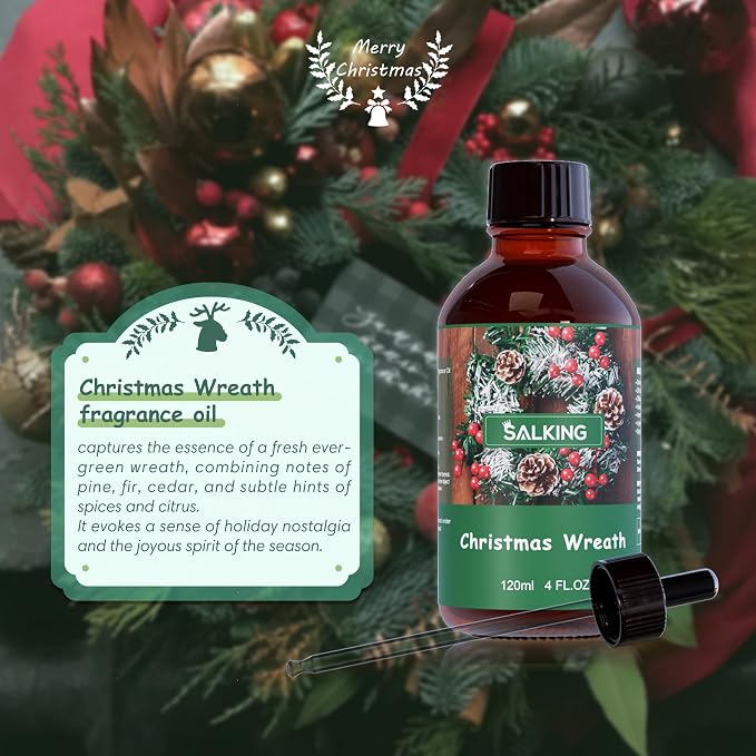 SALKING Christmas Wreath Fragrance Oil, 120ml Premium Essential Oils - Image 3