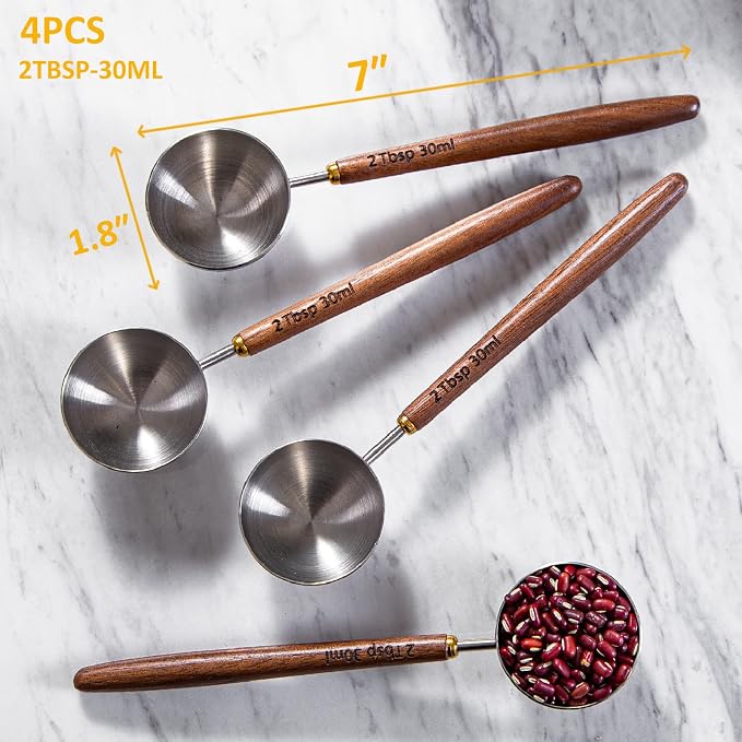 4PCS Wood Scoops for Jars Wooden Scoops for Canisters 2Tbsp Measuring Spoons - Image 5