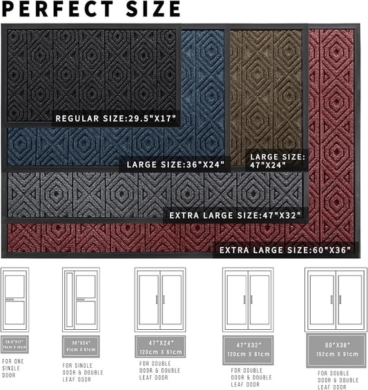 Yimobra Door Mat, Outdoor Indoor Entrance Welcome Mat, Heavy Entry Front Door - Image 2