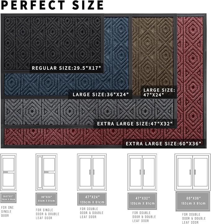 Yimobra Door Mat, Outdoor Indoor Entrance Welcome Mat, Heavy Entry Front Door - Image 2