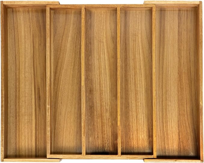 VaeFae Acacia Kitchen Silverware Organizer, Cutlery Drawer Organizer by VaeFaeDirect
