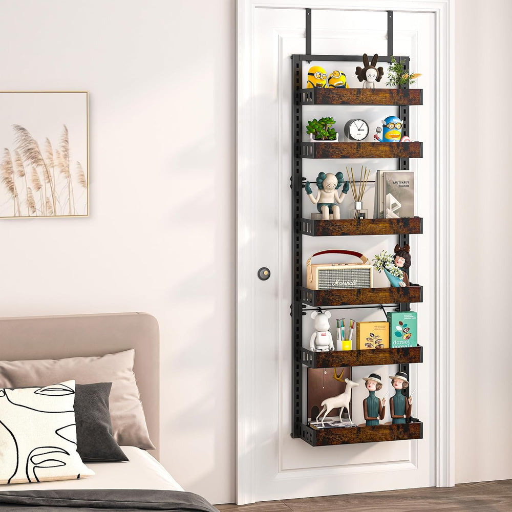 6-Tier Over the Door Pantry Organizer, Adjustable Basket Spice Rack