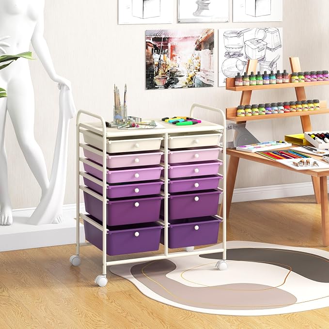 GOFLAME 12-Drawer Rolling Storage Cart, Mobile Utility Cart - Image 2