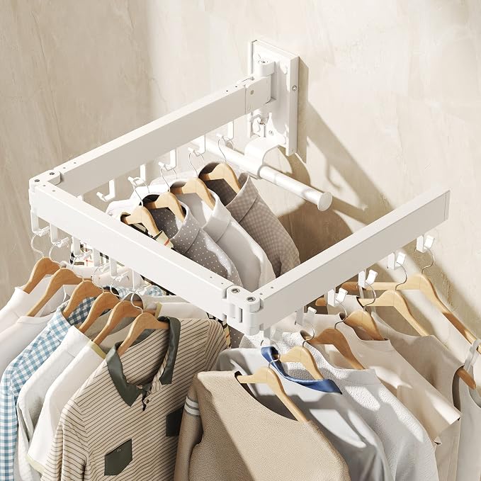 Wall Mounted Clothes Hanger Rack, Clothes Drying Rack, Laundry Drying Rack - Image 5
