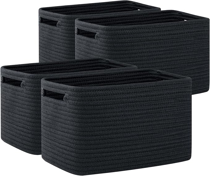 OIAHOMY 4 Pack Storage Baskets for Organizing, Cube Storage Bins for Shelves by MasterofSpaceOptimization