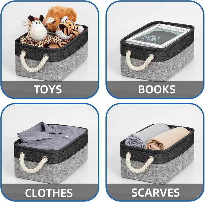 Temary Fabric Storage Baskets 6 Pcs Small Cloth Basket - Image 4