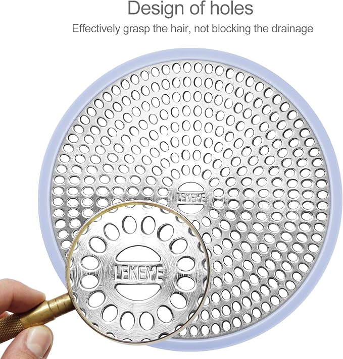 LEKEYE Shower Drain Hair Catcher | Strainer | Shower Stall Drain Cover | - Image 4