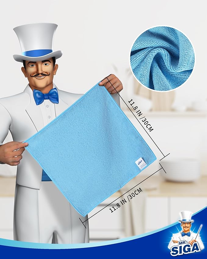 MR.SIGA Microfiber Cleaning Cloth, All-Purpose Microfiber Towels, Streak Free - Image 2