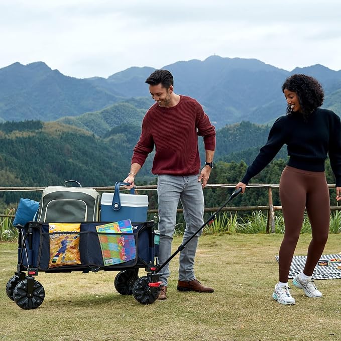 PORTAL Collapsible Wagon with Brakes, Heavy Duty Utility Cart with All-Terrain - Image 7