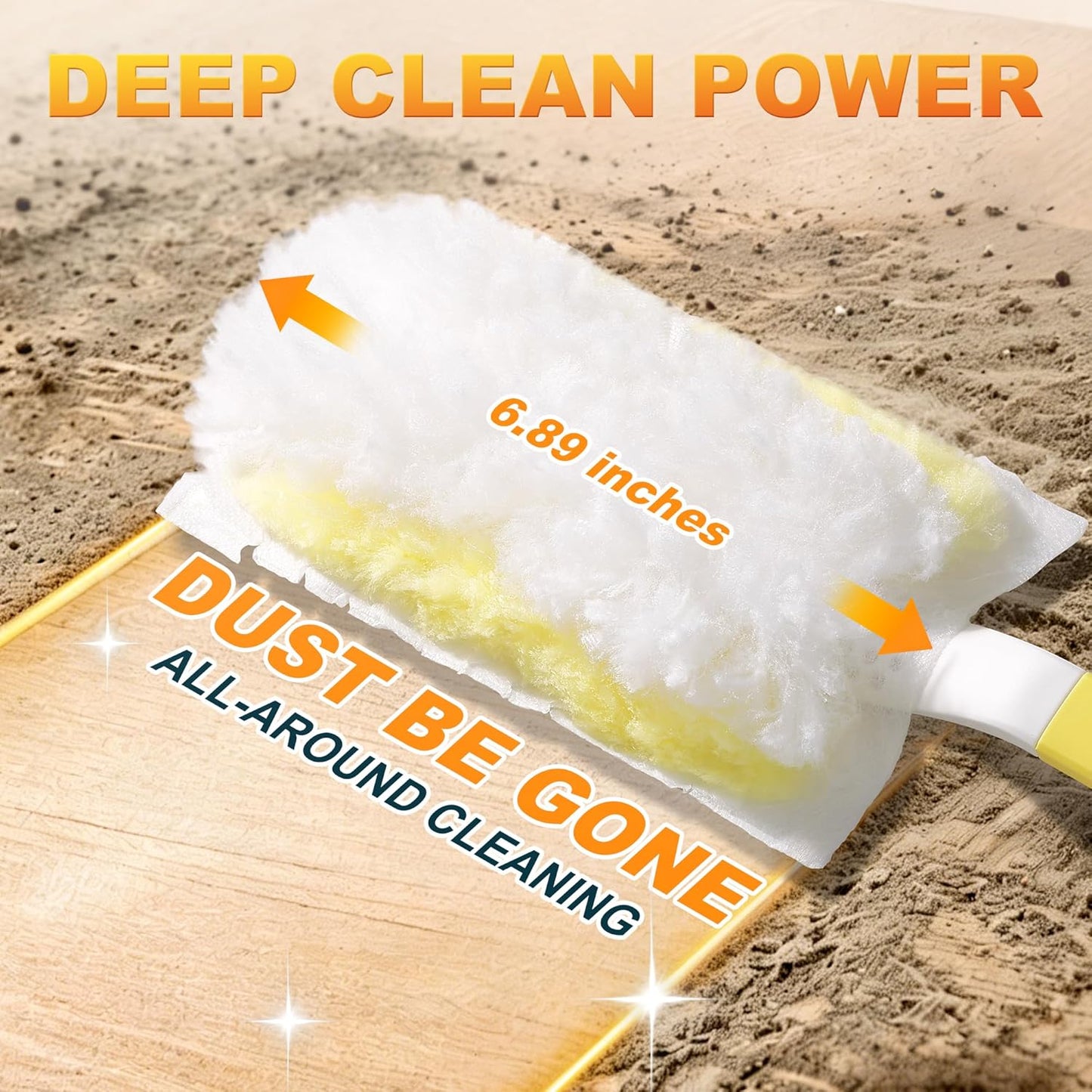 JOYMOOP Disposable Electrostatic Duster for Cleaning, with 2 Handles & 24 Ct Yellow Heavy Duty Refills for Swiffer Feather Duster, Household Cleaning Tool for Electronics, Dusting Furniture, Blinds