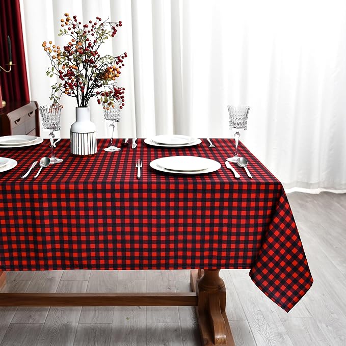 Gingham Xmas Tablecloth Fabric - Image 3