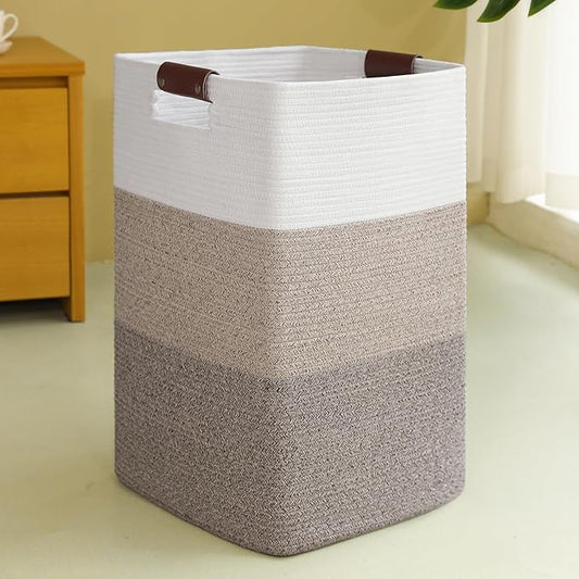 Laundry Hamper 96L Extra Large Laundry Basket, Woven Blanket Basket, Cotton by SIXDOVE