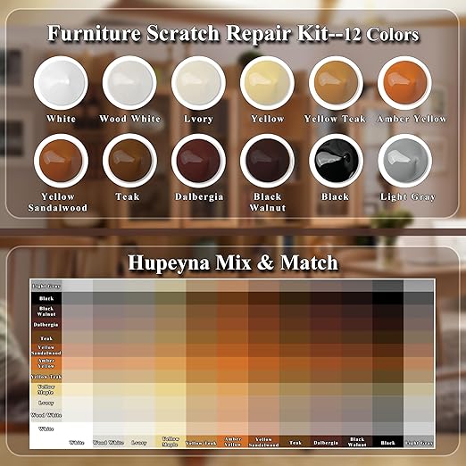 Wood Repair Kit, 12 Color Wood Fillers, Furniture Repair Kit, Repair Scratch - Image 3