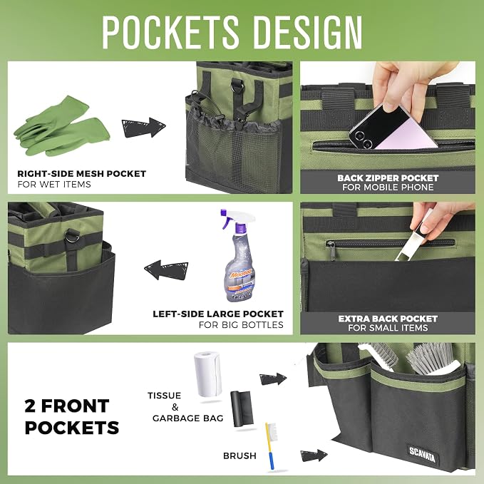 Compact Wearable Cleaning Caddy, Small Cleaning Caddy Supplies Organizer - Image 2