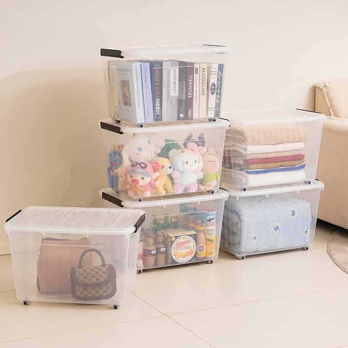 Citylife 82 QT Clear Plastic Storage Bins - Image 7
