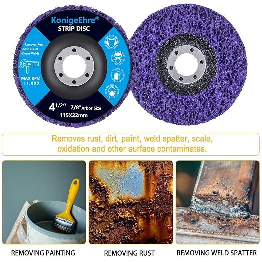 6 Packs 4-1/2" x 7/8" Strip Discs Stripping Wheel Fit Angle Grinder Clean and - Image 4