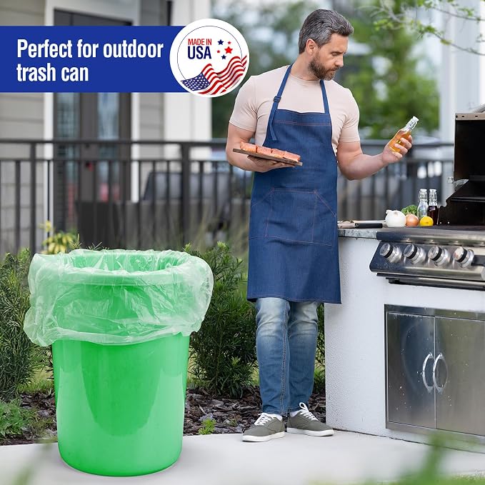 Delxo 40-45 Gallon Clear Trash Bags, Durable & Puncture-Resistant Plastic Can - Image 5
