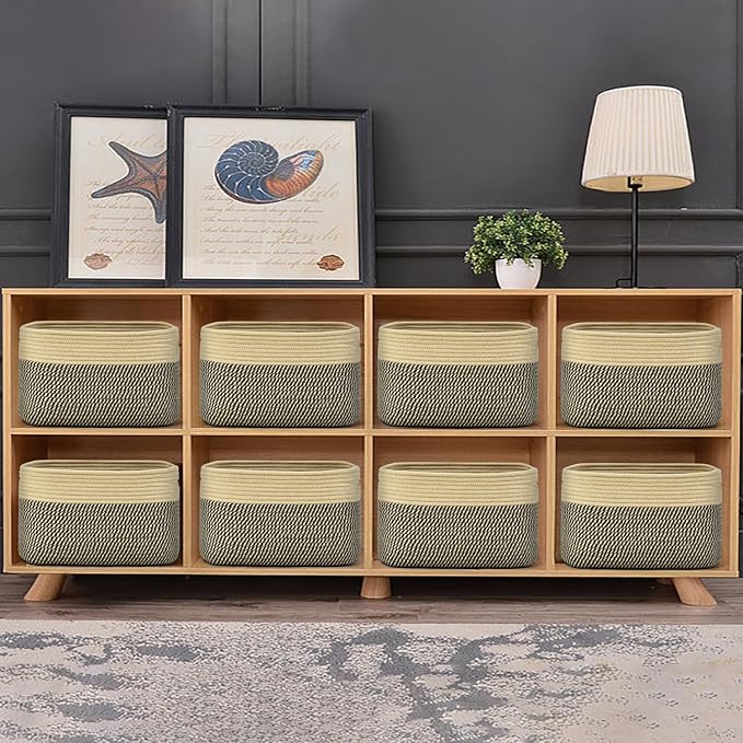 Storage Basket, Woven Baskets for Storage, Cotton Rope Baskets for Organizing - Image 6