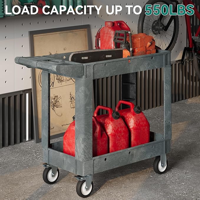 YITAHOME Utility Cart on Wheels, 550 lbs Capacity Service Cart, 40 x 17 Inch - Image 2