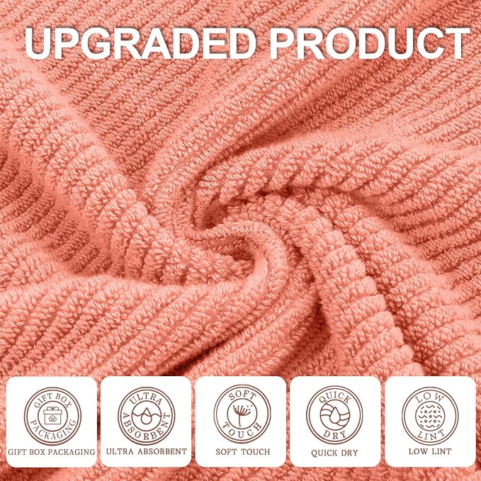 VOOVA & MOVAS Large Bath Towels, 4 Pack 30" x 56" - Image 2