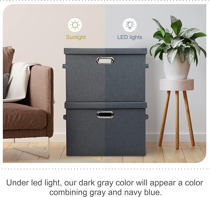 Large 17" 36 Quart Collapsible Stackable Storage Bins - Image 7