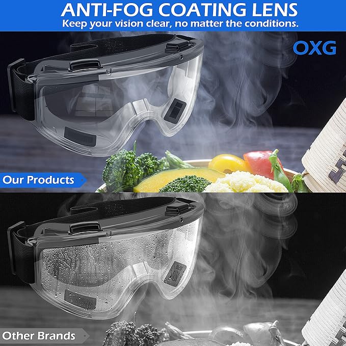 OXG 6 Pack Safety Goggles ANSI Z87.1 Glasses, Anti-Fog Protective Safety - Image 6
