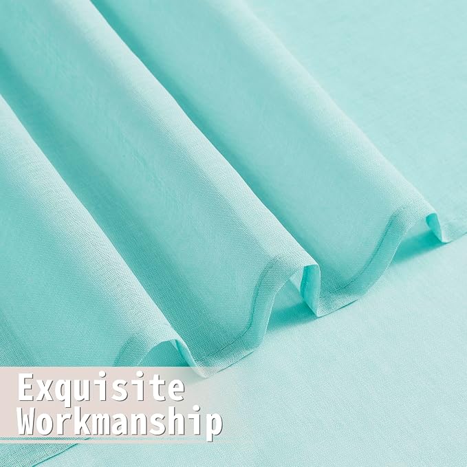 Tollpiz Sheer Curtains Closet Linen Textured Curtain Sheers Doorway Light - Image 8