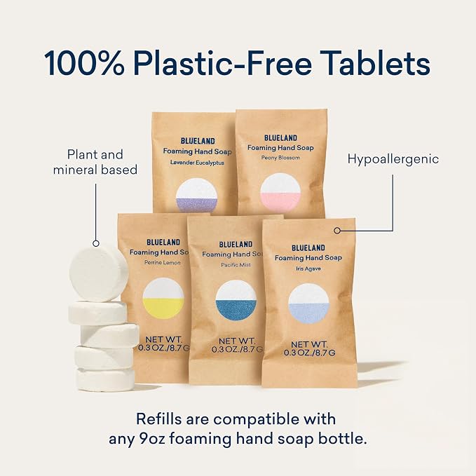 BLUELAND Foaming Hand Soap Refill Tablets, Perrine Lemon Scent, Eco Friendly - Image 2