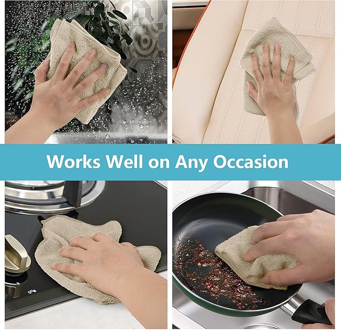 HOMEXCEL Brown Microfiber Cleaning Cloth, 50 Pack Cleaning Towels - Image 5