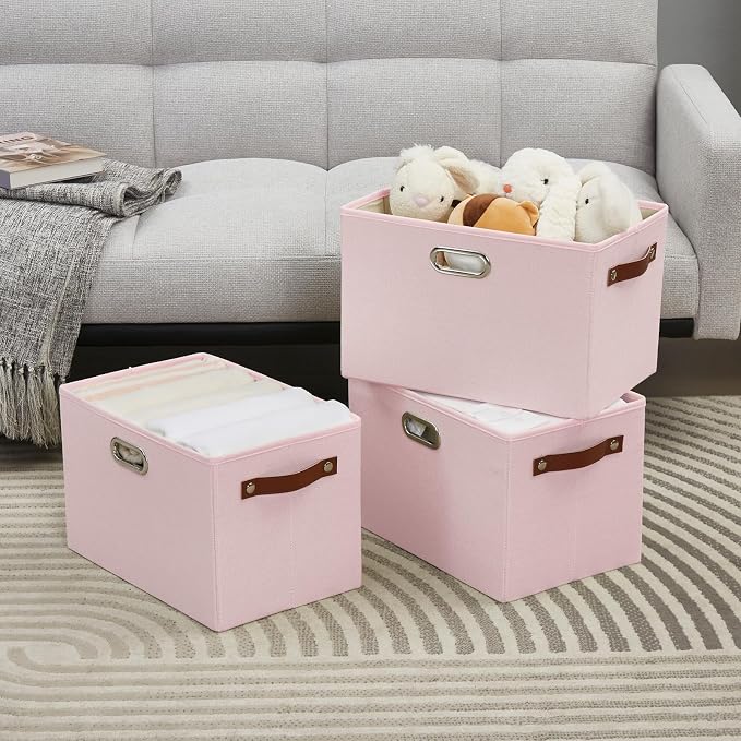 Large 3-Pack Foldable Fabric Storage Bins - Image 5