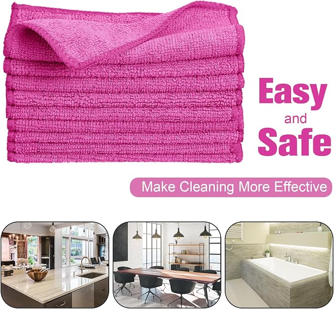 Tanlade Microfiber Cleaning Cloth 6"x6" Cleaning Rags Reasonable Kitchen Towels - Image 4