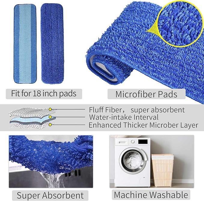 Mop for Multi-Purpose Floor Premium Spray Mop, 18 inch Professional Hardwood - Image 4