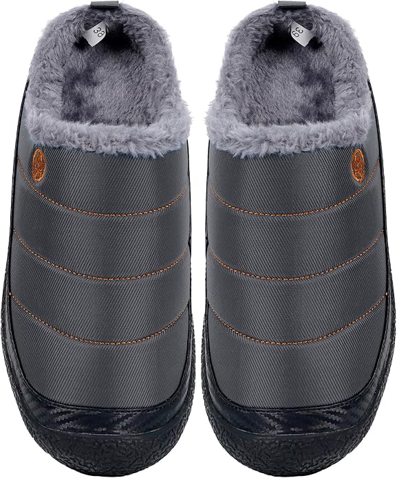 Womens Mens House Slippers Slip on Snow Winter Warm Fully Fur Lined Slippers - Image 6
