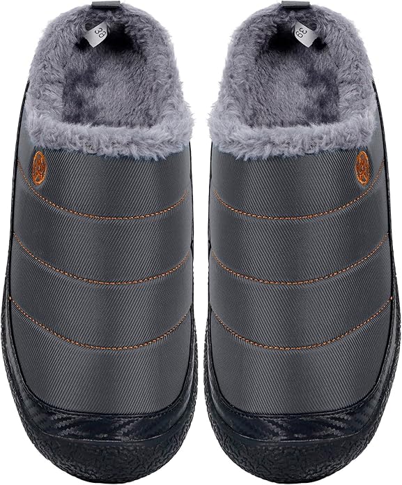 Womens Mens House Slippers Slip on Snow Winter Warm Fully Fur Lined Slippers - Image 6