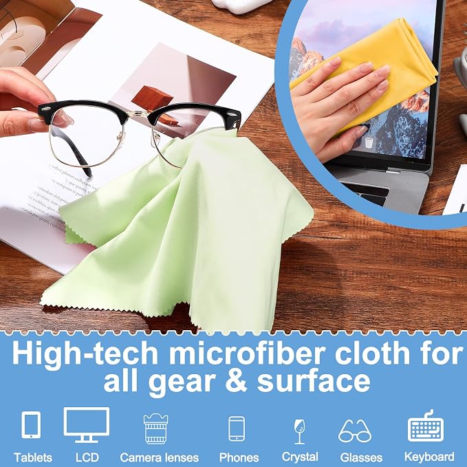 Frienda 12 Pack Large Microfiber Glass Cleaning Cloths 12 x 12 Inch Oversized - Image 4