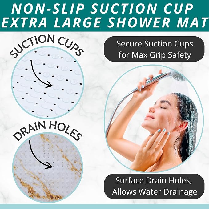 ENKOSI Extra Large Square Non Slip Shower Mat - Image 2