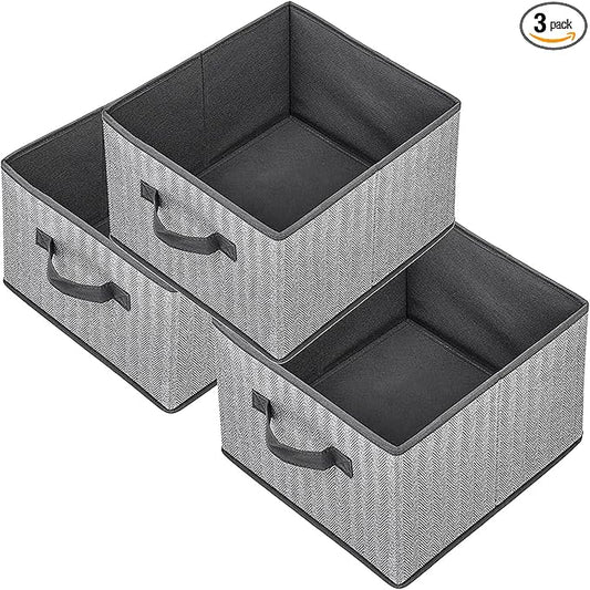 Storage Baskets, 11-Inch Woven Fabric Bins, Storage Cubes by EITMOW